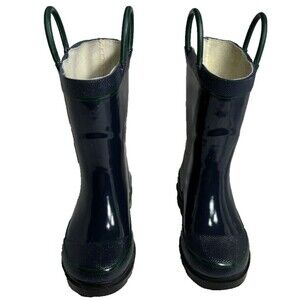 Western Chief Kids Boots Size 9 Navy Blue Firechief  Logo Rubber Round Toe Rain